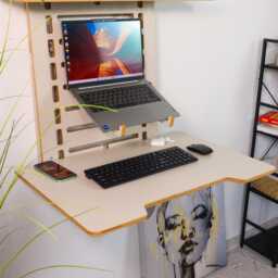 Wall Mounted Desk Space-Saving Plywood Standing Table Floating Furniture - thumbnail 1