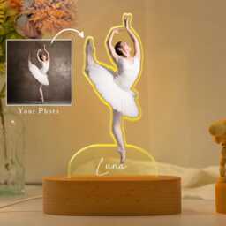 Ballerina Gift Night Light, Personalized Ballet Lamp, Custom Birthday With Ballerina, Nursery Room Lamp, Room Decor, Christmas For Kids - thumbnail 3
