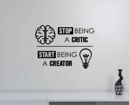 Stop Being A Critic Inspirational Quote Wall Decal Vinyl Lettering Work Business Success Sticker Art Home Living Room Office Decor Hq51 - thumbnail 1