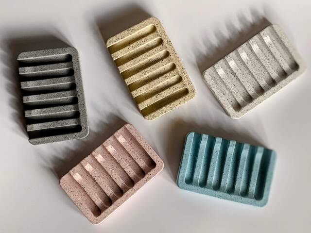 Modern Jesmonite Soap Dish Stone Effect Eco Resin Bathroom Decor - image 1