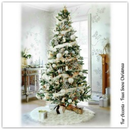 Faux Fur Christmas Tree Skirt - Shaggy White Sheepskin, Round - thumbnail 2