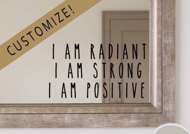 Mirror Affirmation Decal, Affirmation Mantra Custom Affirmation, Positive Wall Art, Decal Custom - image 1