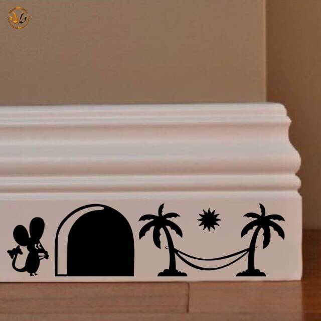 Mural Stickers Familia Topini Relax On The Hammock PVC Black Discounted 1 Kit Various Pieces Measures cm 8x30 Wall Sticker Mouse Family Hammok - image 1