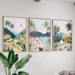 Philippines Poster Set Of 3, Vintage Travel Illustration, Tropical Island Wall Art Prints, Retro Style - thumbnail 3