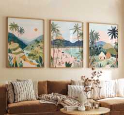Philippines Poster Set Of 3, Vintage Travel Illustration, Tropical Island Wall Art Prints, Retro Style - thumbnail 1
