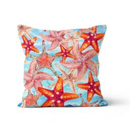 Seashell Cushion Cover-Coastal Pillow Case-Sea Decoration Throw Case-Nautical Cover-Gift For Her Cushion-Handmade Material - thumbnail 2