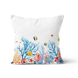 Seashell Cushion Cover-Coastal Pillow Case-Sea Decoration Throw Case-Nautical Cover-Gift For Her Cushion-Handmade Material - thumbnail 3