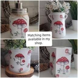 Beautiful Toadstool Decoupaged Terracotta Plant Pot. Available in Two Sizes - thumbnail 3