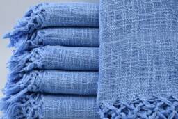 "Handmade Netting Throw, 150x200cm, Blanket, Blue Throw, Bed Cover, Turkish Bedspread, Blankets, Turkish Blanket, 60""x80" - thumbnail 1