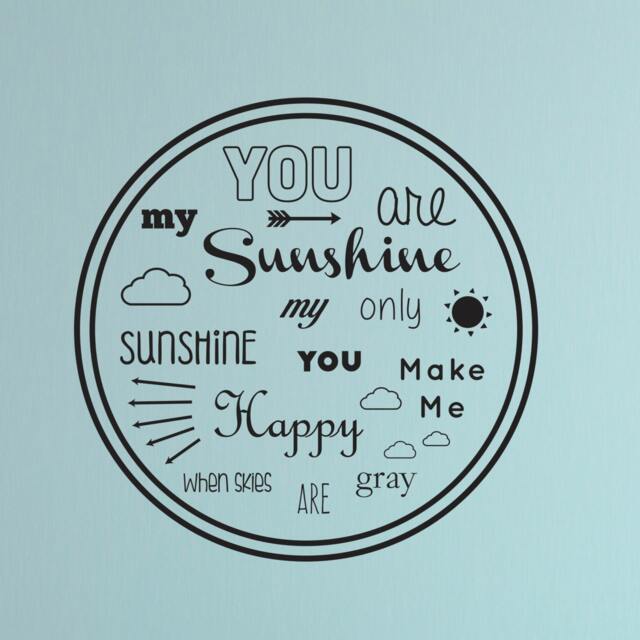 You Are My Sunshine Vinyl Wall Decal - Nursery Decor - image 1
