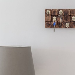 Wood Mosaic Key Holder Handmade Pine Wall Organizer - thumbnail 2