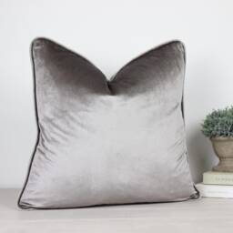 Glamour Mink Brown Velvet Piped Cushion/Cover