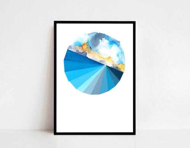 Sky To Sea - Contemporary Giclee Print A4 & A3 - image 1