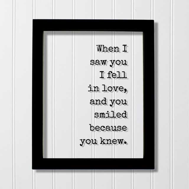 Romantic Anniversary Quote Print, Love At First Sight, Framed Acrylic Sign - image 1