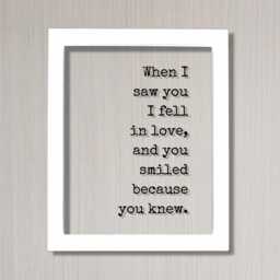 Romantic Anniversary Quote Print, Love At First Sight, Framed Acrylic Sign - thumbnail 2