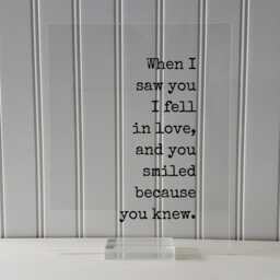 Romantic Anniversary Quote Print, Love At First Sight, Framed Acrylic Sign - thumbnail 3