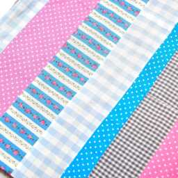 Baby Blanket, Cuddly Patchwork Blanket in Pink & Blue With Flowers Dots, Handmade By Bab-Berlin - thumbnail 3