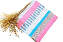 Baby Blanket, Cuddly Patchwork Blanket in Pink & Blue With Flowers Dots, Handmade By Bab-Berlin