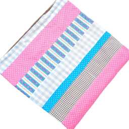 Baby Blanket, Cuddly Patchwork Blanket in Pink & Blue With Flowers Dots, Handmade By Bab-Berlin - thumbnail 2