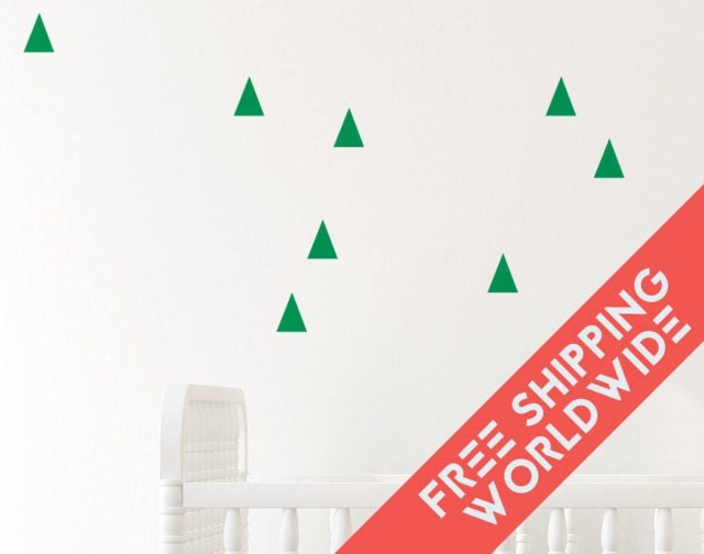 Triangle Green Wall Decals Decor Stickers Nursery Baby Modern & Scandinavian - image 1