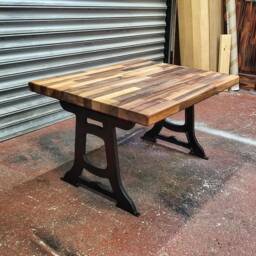 steampunk Coffee Table - Retro Industrial Art - thumbnail 4