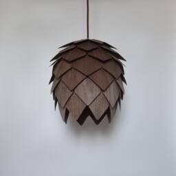 Wood Pendant Light-Pine Cone Light-Walnut-Lighting-Pendant Light-Chandelier-Lighting-Ceiling Light-Artichoke Light-Acorn Light - thumbnail 2