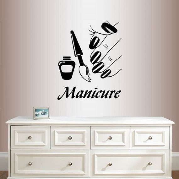 In-Style Decals Wall Vinyl Decal Home Decor Art Sticker Manicure Nail Salon Shop Polish Bottle Hand Nails Removable Mural Design 1996 - image 1