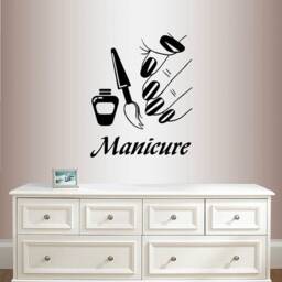 In-Style Decals Wall Vinyl Decal Home Decor Art Sticker Manicure Nail Salon Shop Polish Bottle Hand Nails Removable Mural Design 1996 - thumbnail 1