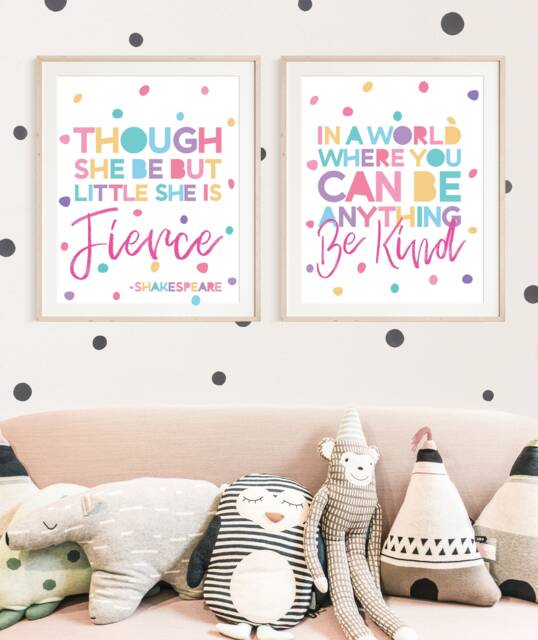 Set Of 2 Girls Bedroom Prints, Girl Wall Art, You Are Loved, Affirmation, Nursery Prints, Nursery Art, Home, Love