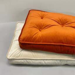 Floor Cushion Reading Nook Velvet Floor Pillow With Piping Seating Bench - thumbnail 2