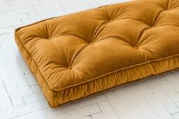 Floor Cushion Reading Nook Velvet Floor Pillow With Piping Seating Bench - thumbnail 1