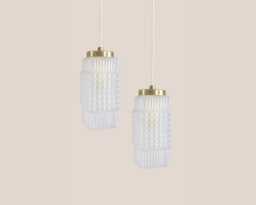 Yugochic Pendant Chandelier Mcm Hanging Lights R Vintage Ceiling Small Fixtures Retro Glass Gold Brass Crystal