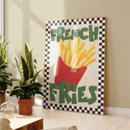 French Fries Print, Gift For Foodie, Food Kitchen Wall Art, Fast Food, Colourful Trendy Poster Maximalist 2947 - thumbnail 2