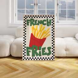French Fries Print, Gift For Foodie, Food Kitchen Wall Art, Fast Food, Colourful Trendy Poster Maximalist 2947 - thumbnail 3