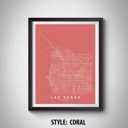 Las Vegas Map Print Nevada Roadways, Office Wall Art - thumbnail 3