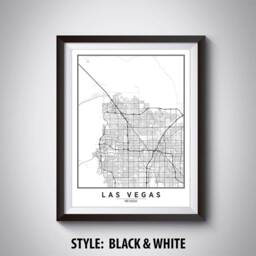 Las Vegas Map Print Nevada Roadways, Office Wall Art - thumbnail 2