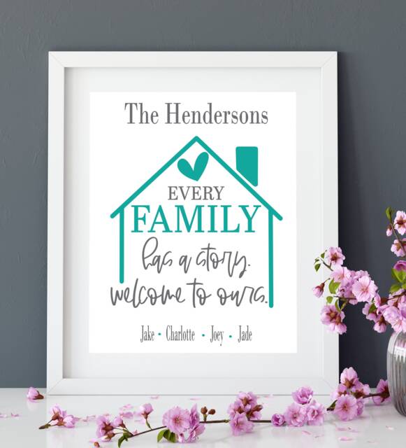Personalized Family Name Print, Welcome To Our Story, Custom Home Decor - image 1