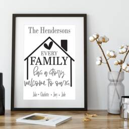 Personalized Family Name Print, Welcome To Our Story, Custom Home Decor - thumbnail 3