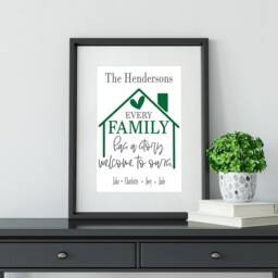 Personalized Family Name Print, Welcome To Our Story, Custom Home Decor - thumbnail 2