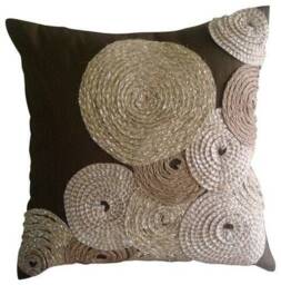 "Designer Brown Euro Pillow Sham 24""x24""/26""x26" - thumbnail 2
