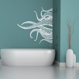 Kraken Octopus Tentacle Wall Decal Giant Sea Monster Vinyl Sticker, Ocean Theme Decor #203 - thumbnail 1