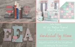Hot Air Balloon Bookends - Custom Created To Coordinate With Your Decor Or Nursery Letters - Oh The Places You'll Go, Travel, Transportation - thumbnail 1