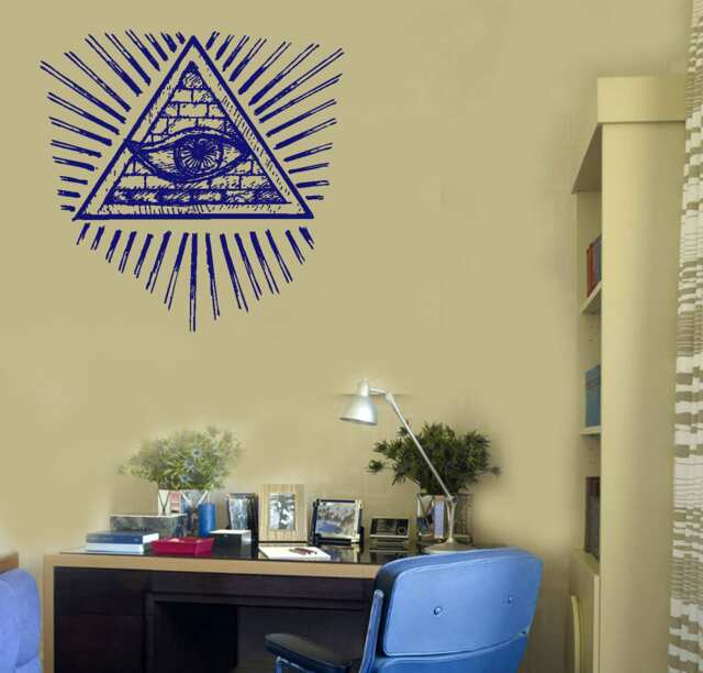Wall Vinyl Decal Images All Seeing Eye Of The Illuminati Living Room Decor - #2693Dn - image 1