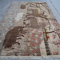 5x8 Ft Pictorial New Kazak Farmhouse Rug, Afghan Handmade Medallion Wool Area Luxury Bedroom Living Room Office Decor Rug - thumbnail 2