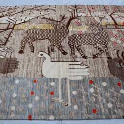 5x8 Ft Pictorial New Kazak Farmhouse Rug, Afghan Handmade Medallion Wool Area Luxury Bedroom Living Room Office Decor Rug - thumbnail 3