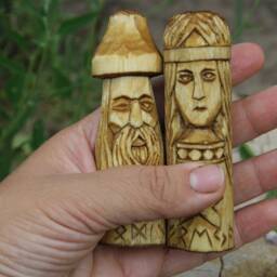 Odin. Freya. Thor. Frigg. Tyr. Small Wooden Altar. Handcrafted Statue - thumbnail 4