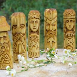 Odin. Freya. Thor. Frigg. Tyr. Small Wooden Altar. Handcrafted Statue - thumbnail 2