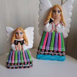 Folk Angel/Polish Folk Art Small Wooden From Poland - thumbnail 2