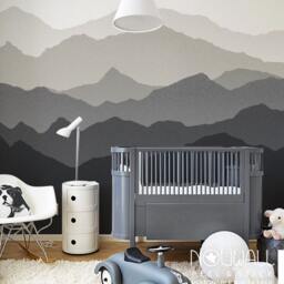 Gradient Mountain Scenery Peel & Stick Wallpaper Scandinavian Home Decor Wall Decals Sticker Reusable Fabric - thumbnail 3