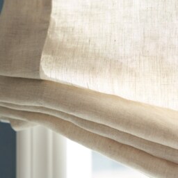 Natural Linen Custom Relaxed Roman Shades, Soft Fold Window Treatment, Pure Blinds For Nursery, Kitchen, Bathroom - thumbnail 2